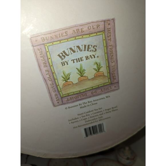 Bunnies by the Bay Netti Confetti Tea Set NWOT in Original Box Pretend Play Gift - Picture 8 of 11